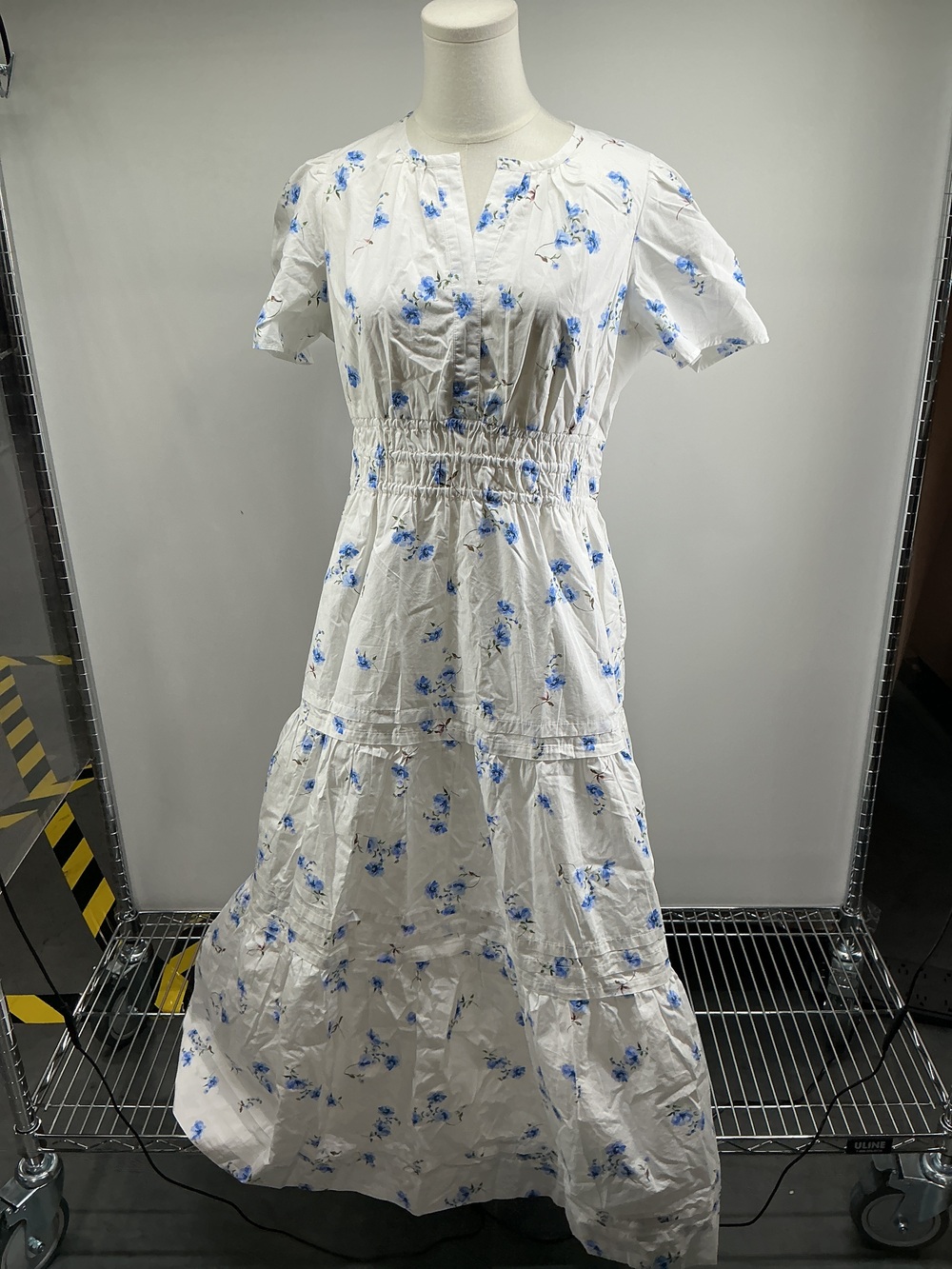 100% Organic Cotton Poplin Tiered Maxi Dress